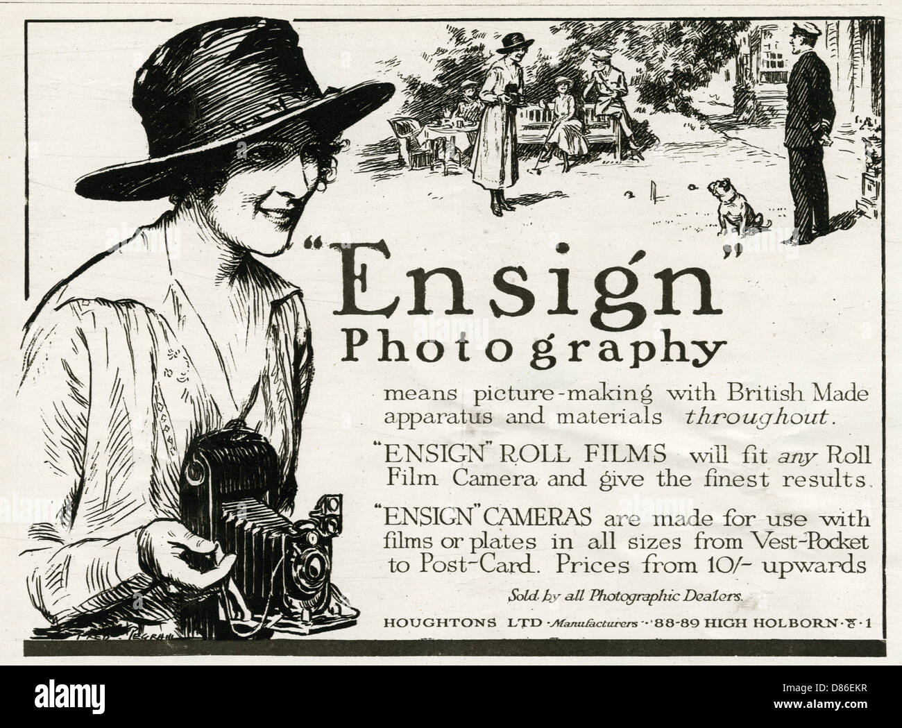 Anzeige für Fähnrich Kamera 1918 Stockfoto