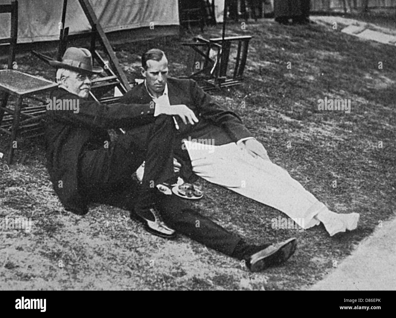 Anthony Wilding mit Arthur Balfour in Wimbledon Stockfoto