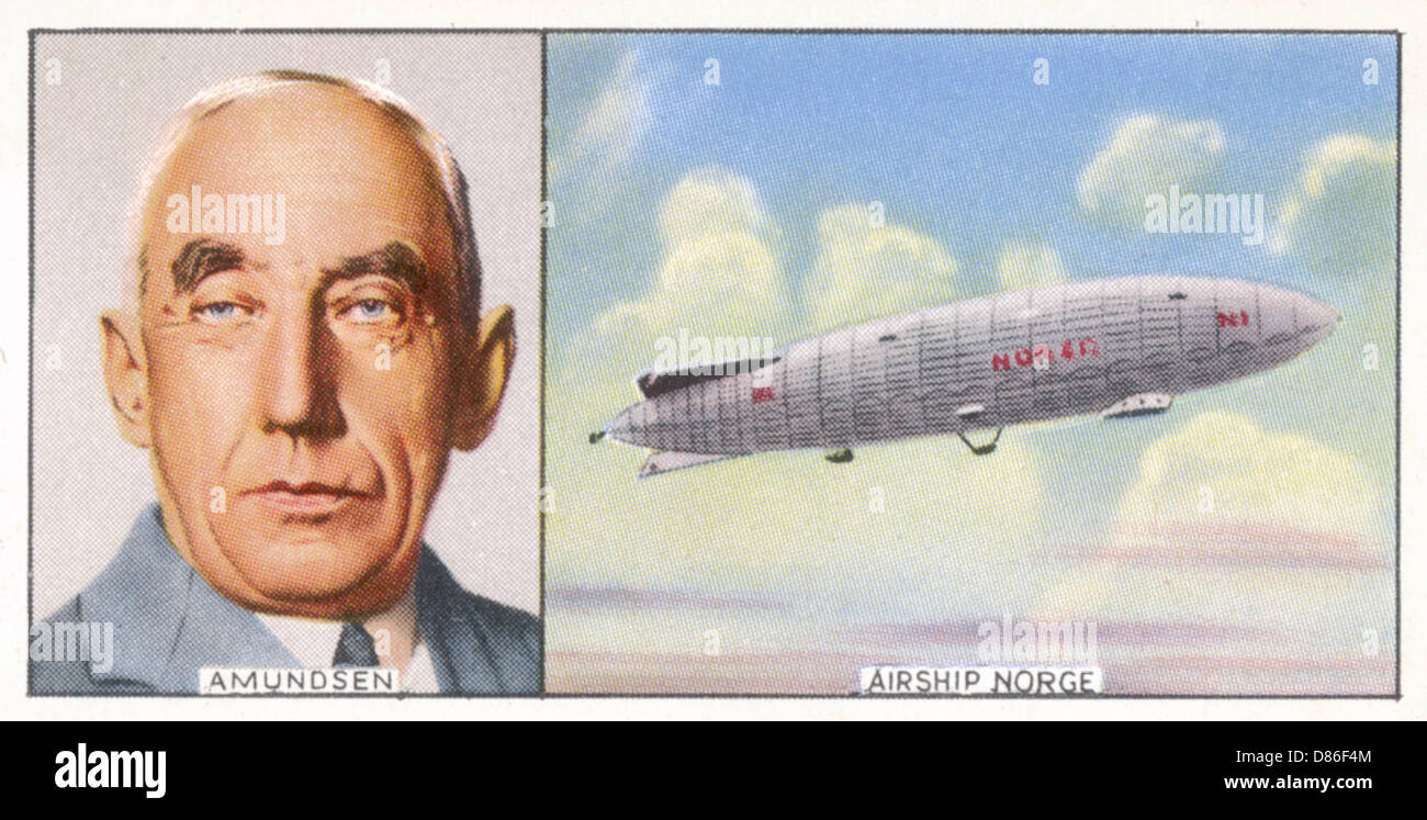 Roald Amundsen und Airship Norge Stockfoto