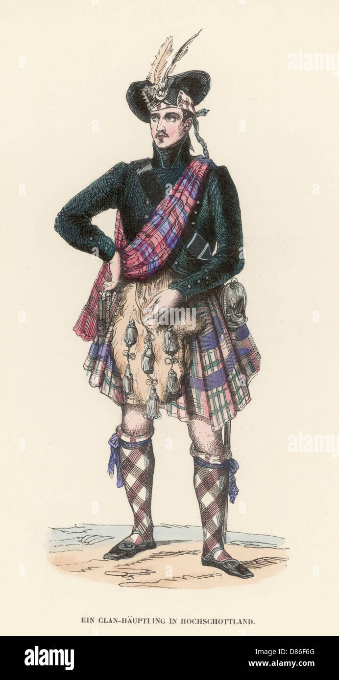 Mann in Scottish Highland National Dress Stockfoto