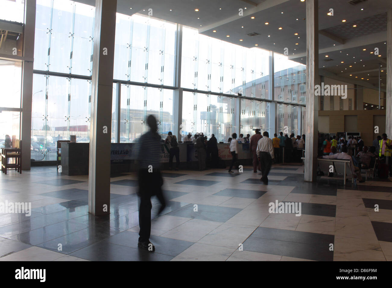 Abflughalle des Murtala Muhammed Domestic Terminal, Ikeja, Lagos. Stockfoto