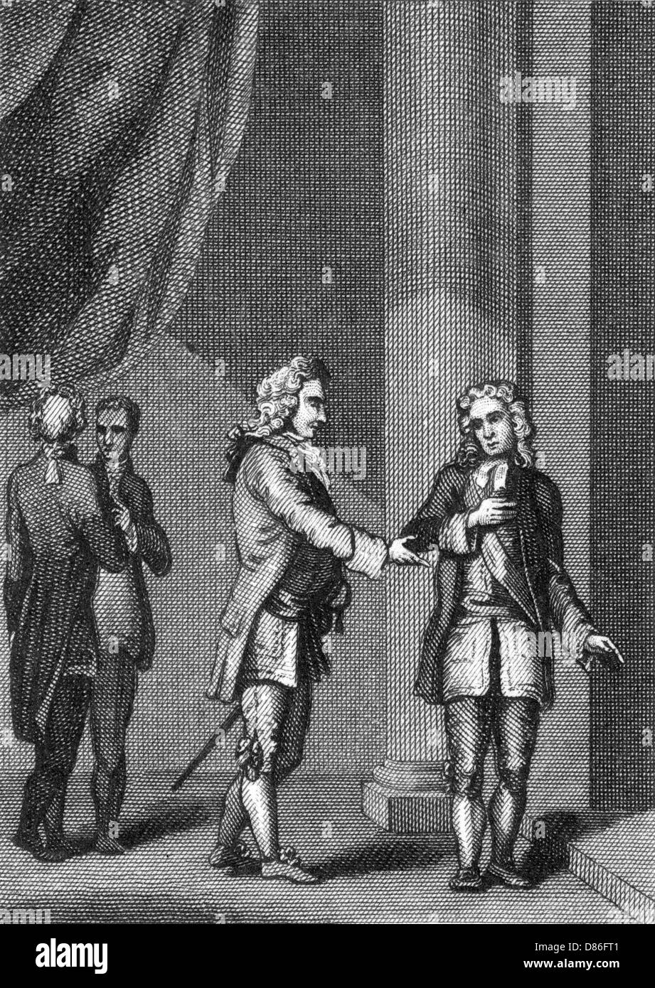 König James II flieht nach Frankreich Stockfoto