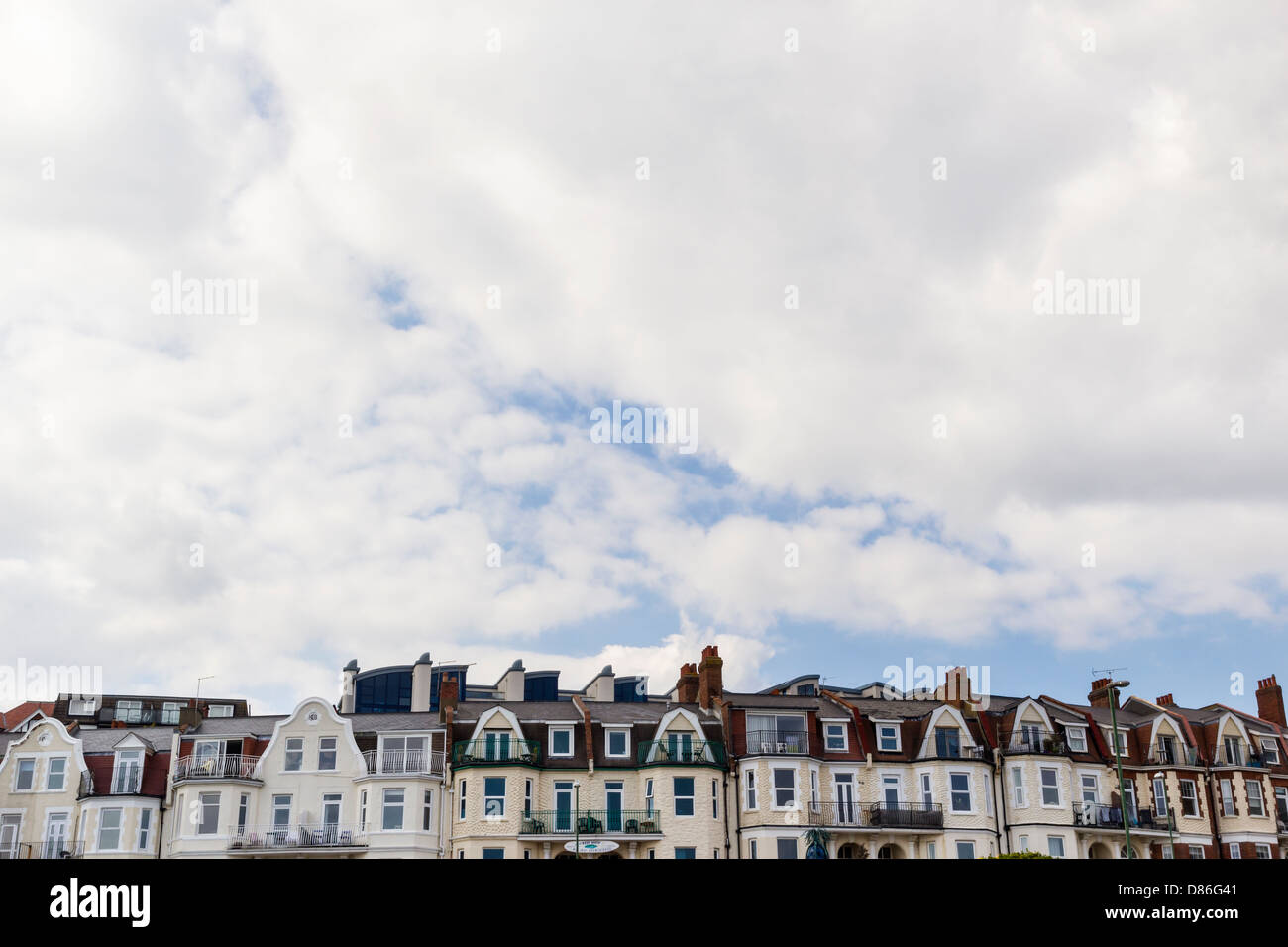 Reihe von Dächern von Pensionen in Boscombe, Bournemouth Stockfoto