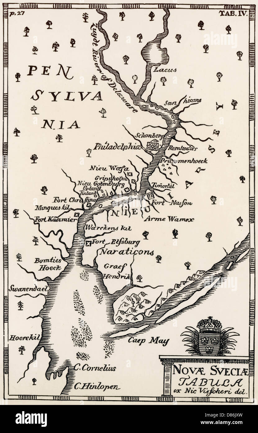 KARTE/USA/PENNSYLVANIA 17C Stockfoto