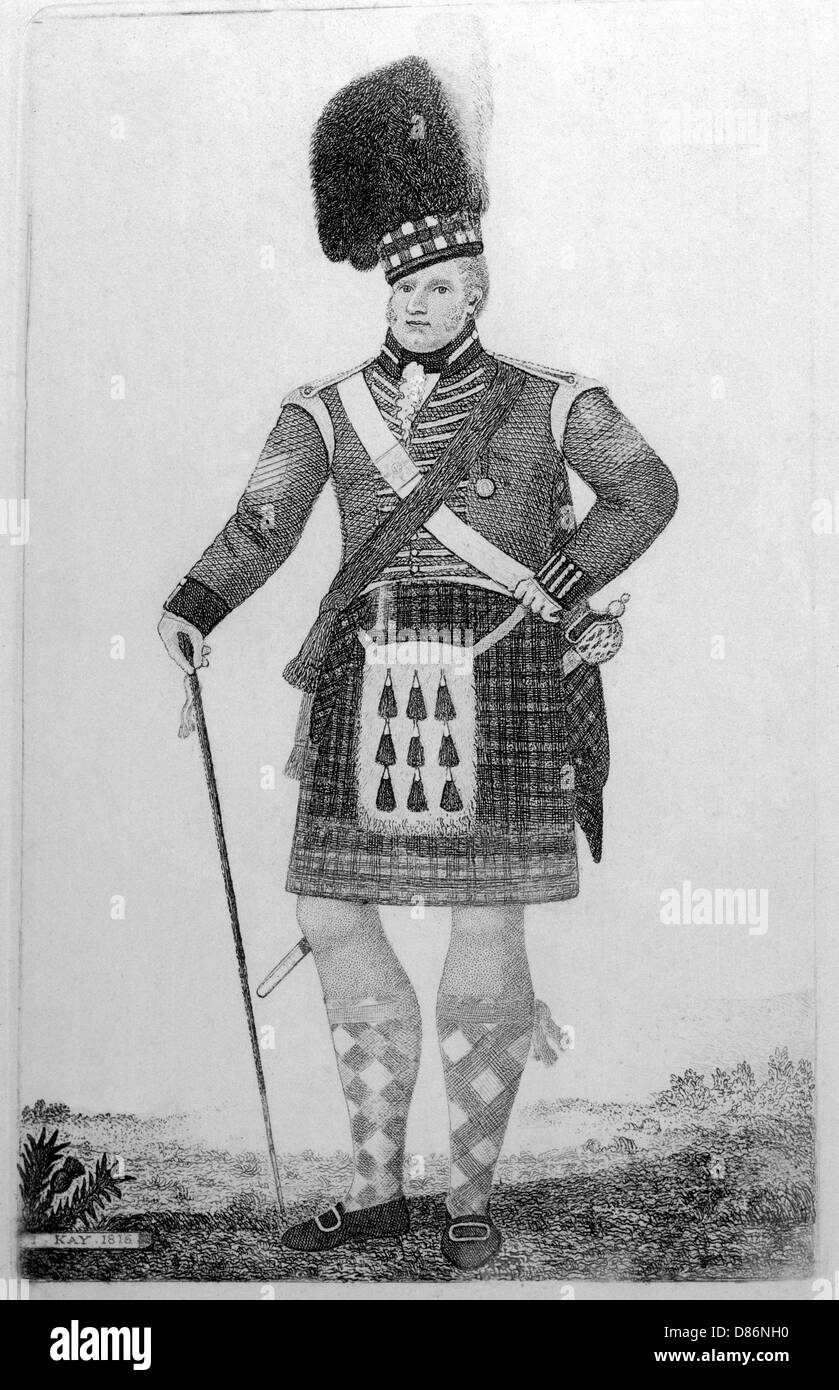 SCHOTTISCHER SOLDAT 1816 Stockfoto