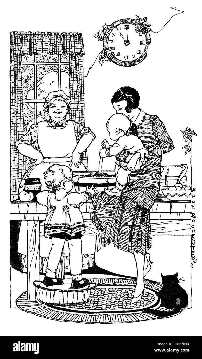 Rühren, Pudding Stockfoto