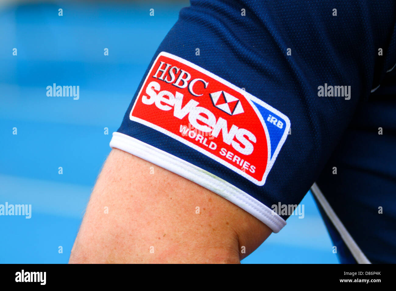 IRB HSBC Rugby Sevens World Series-Label am Ärmel Stockfoto
