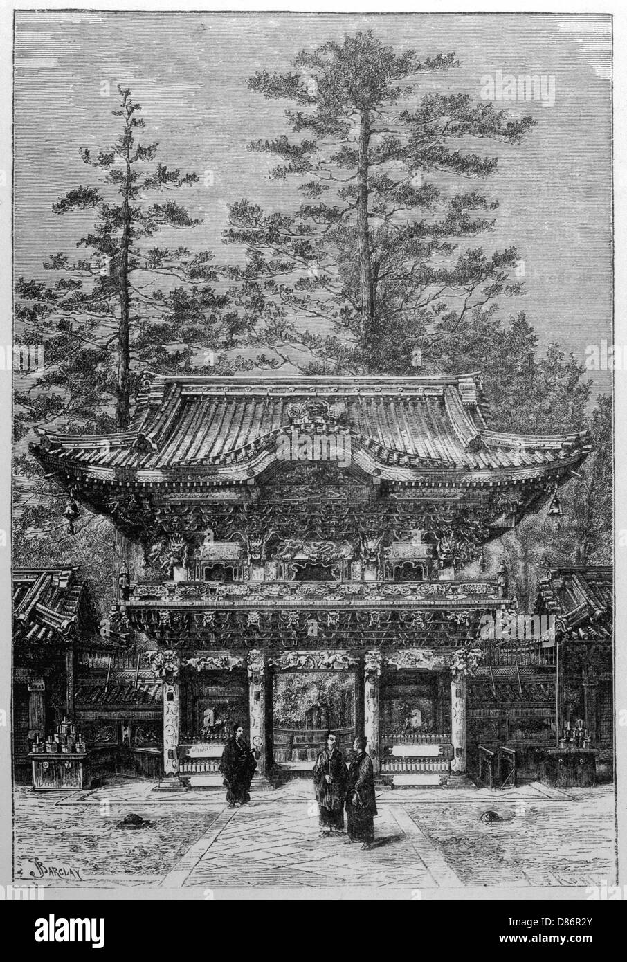 Japanischer Tempel Portico Stockfoto