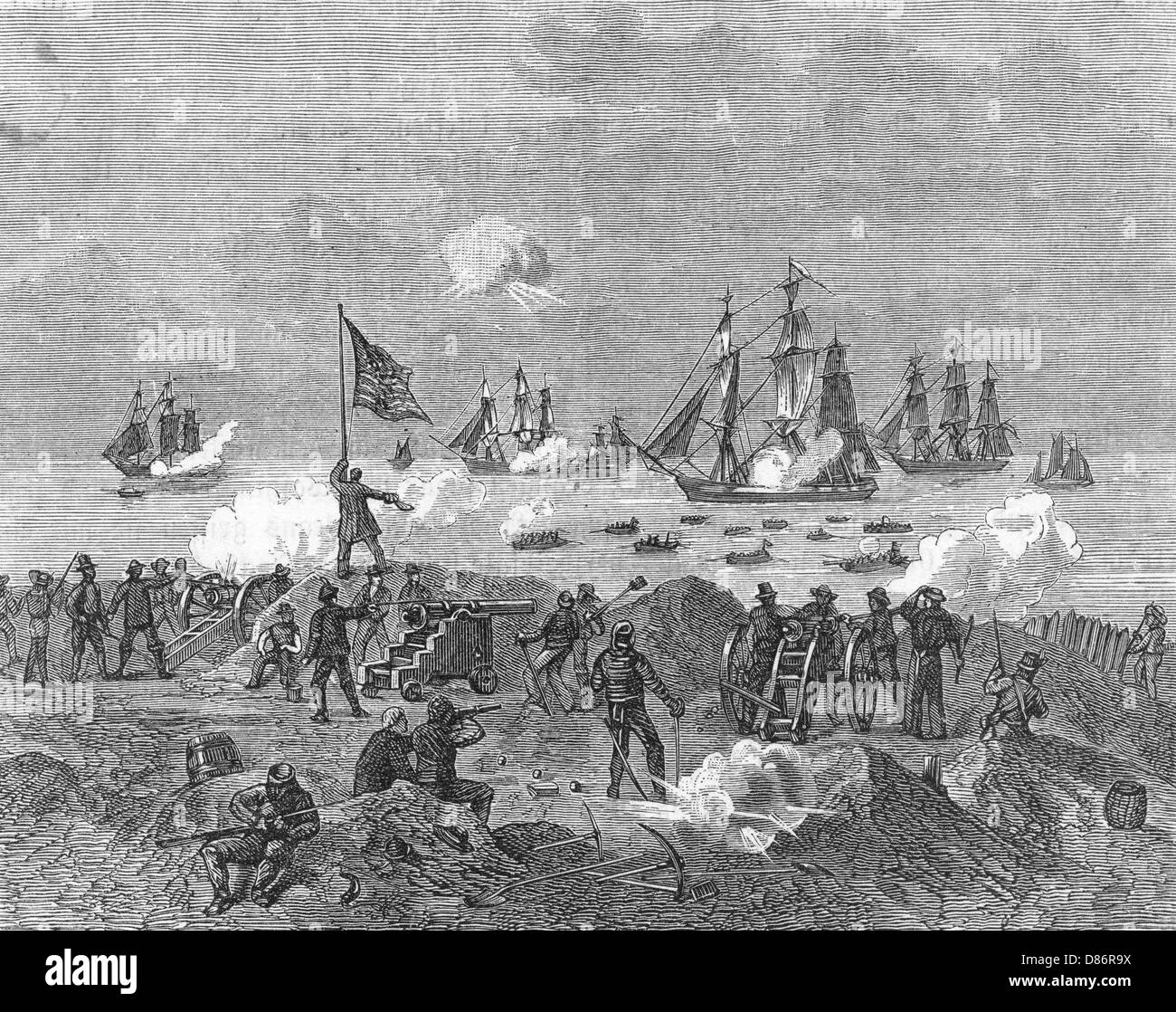 DIE BRITISCHE LANDUNG IST ABSTOSSEND Stockfoto