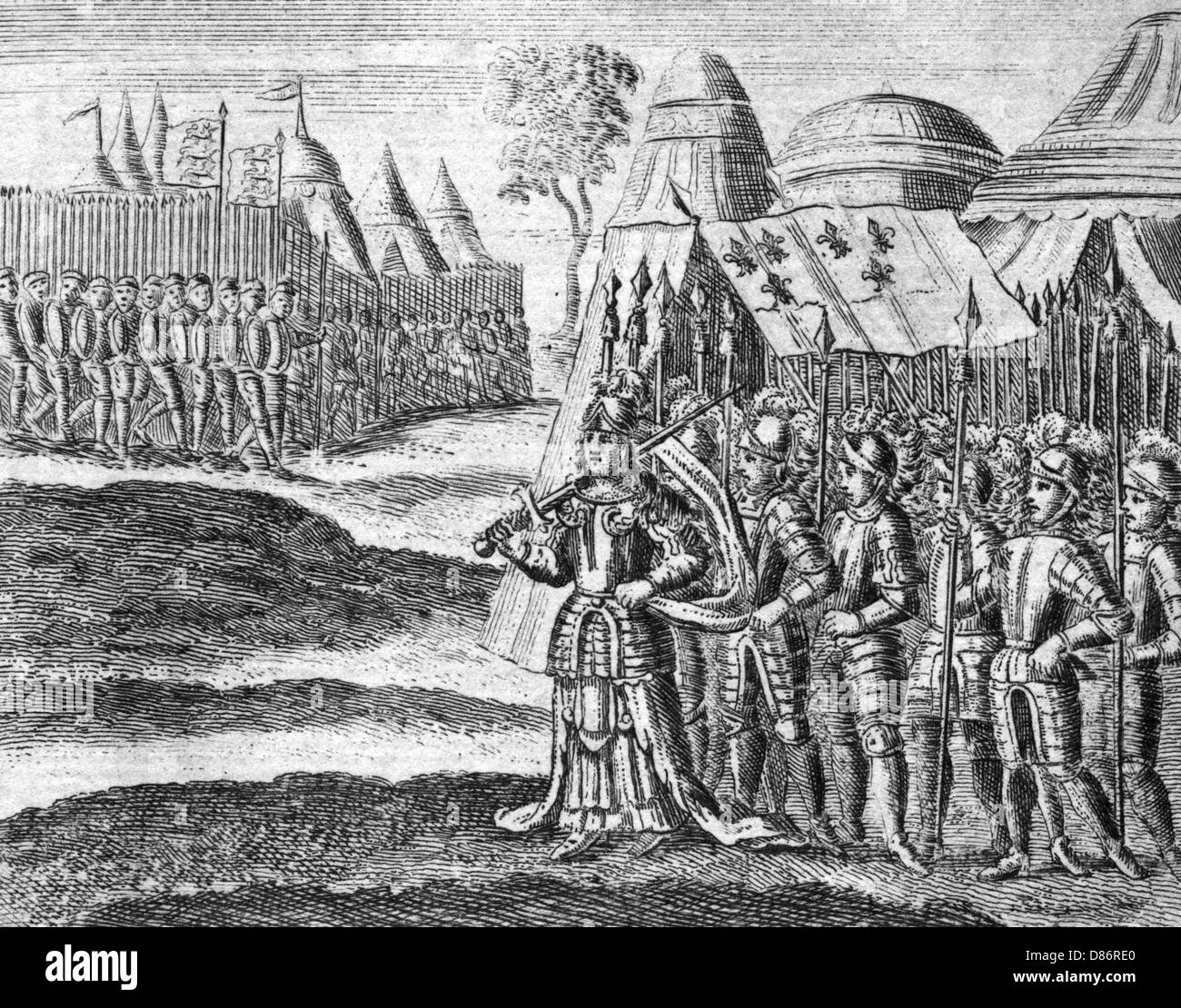 JOAN VON ARC LEITET DIE ARMEE Stockfoto