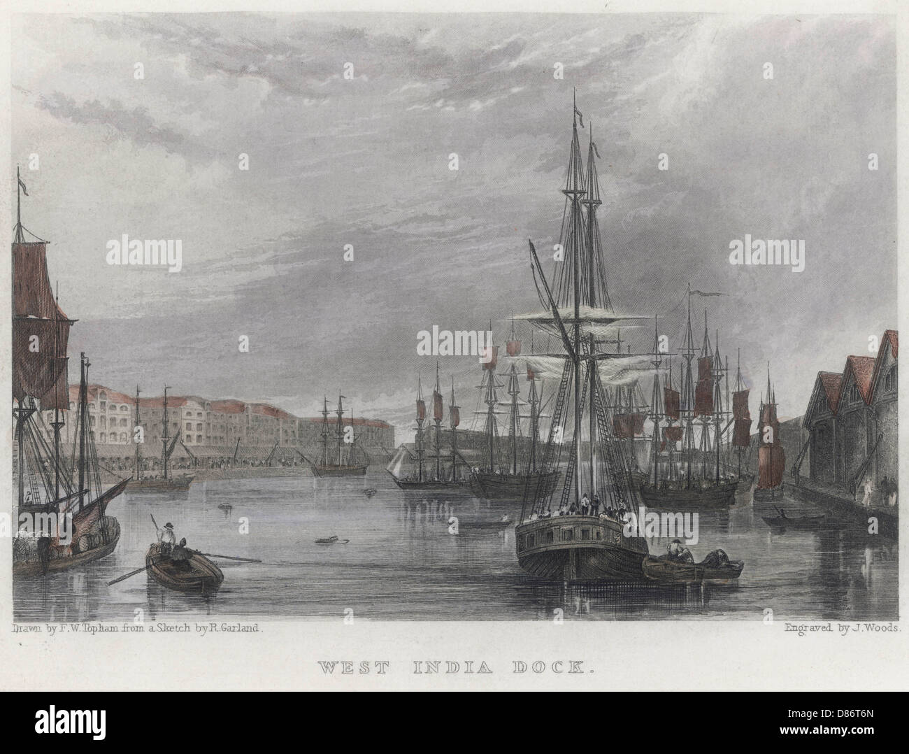 Westindien Dock 1825 Stockfoto