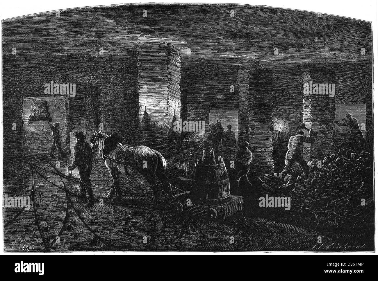 Pit Ponies - 1869 Stockfoto