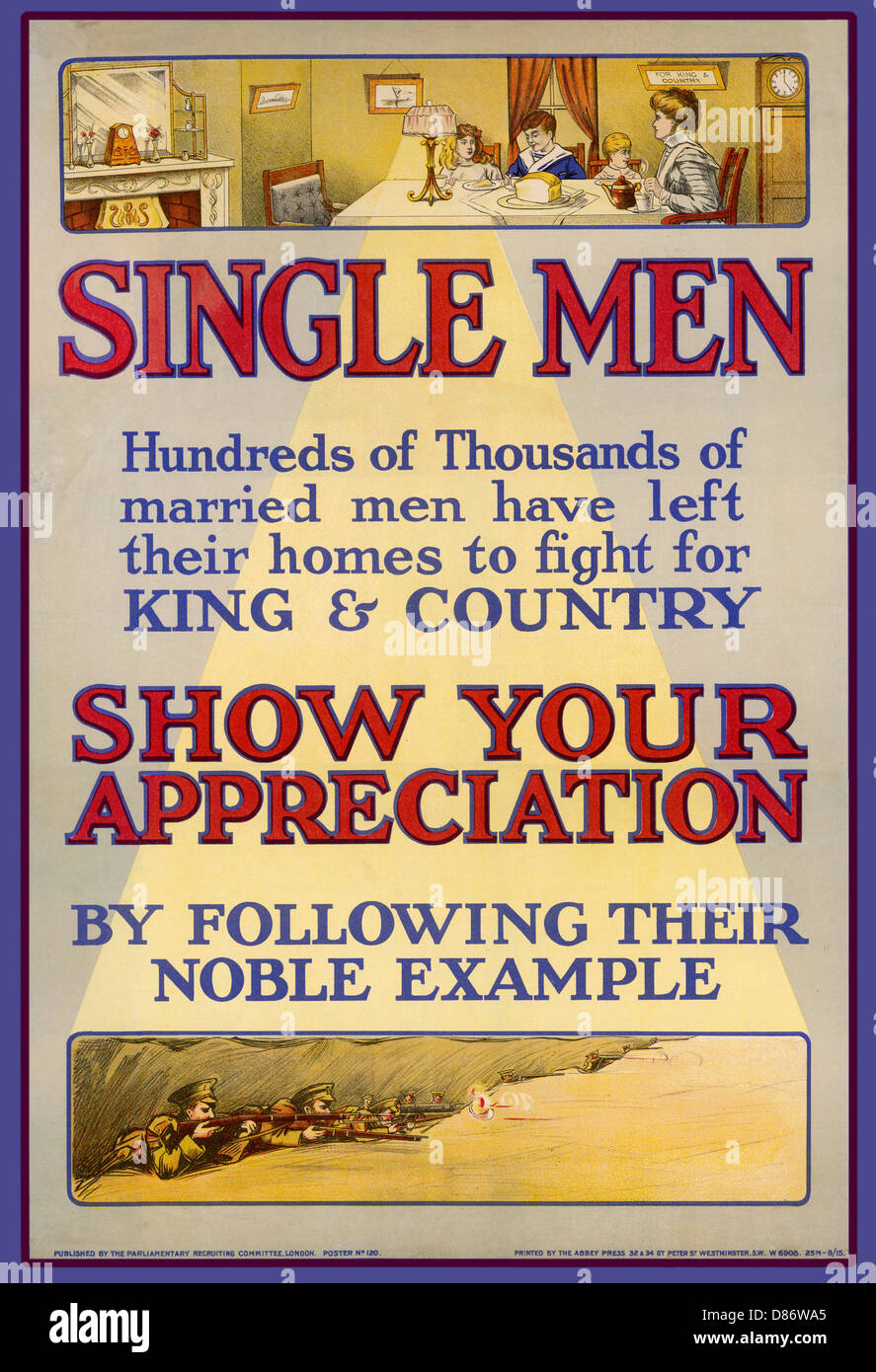 Ww1 – Single-Poster Für Herren Stockfoto
