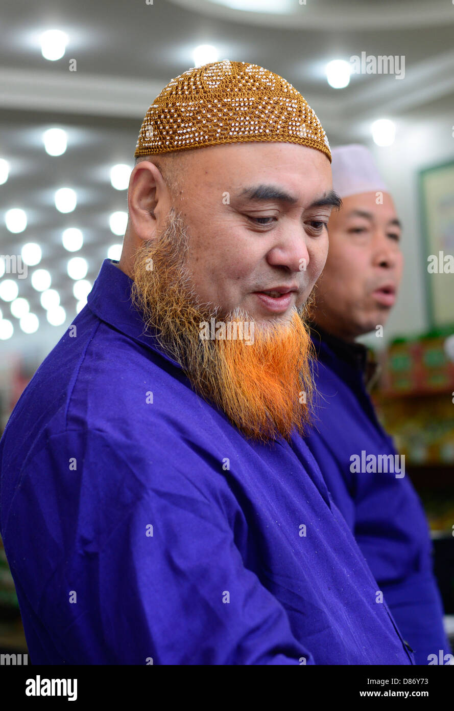 Muslimischen Hui Mann in die Bazzar in Xian, China. Stockfoto