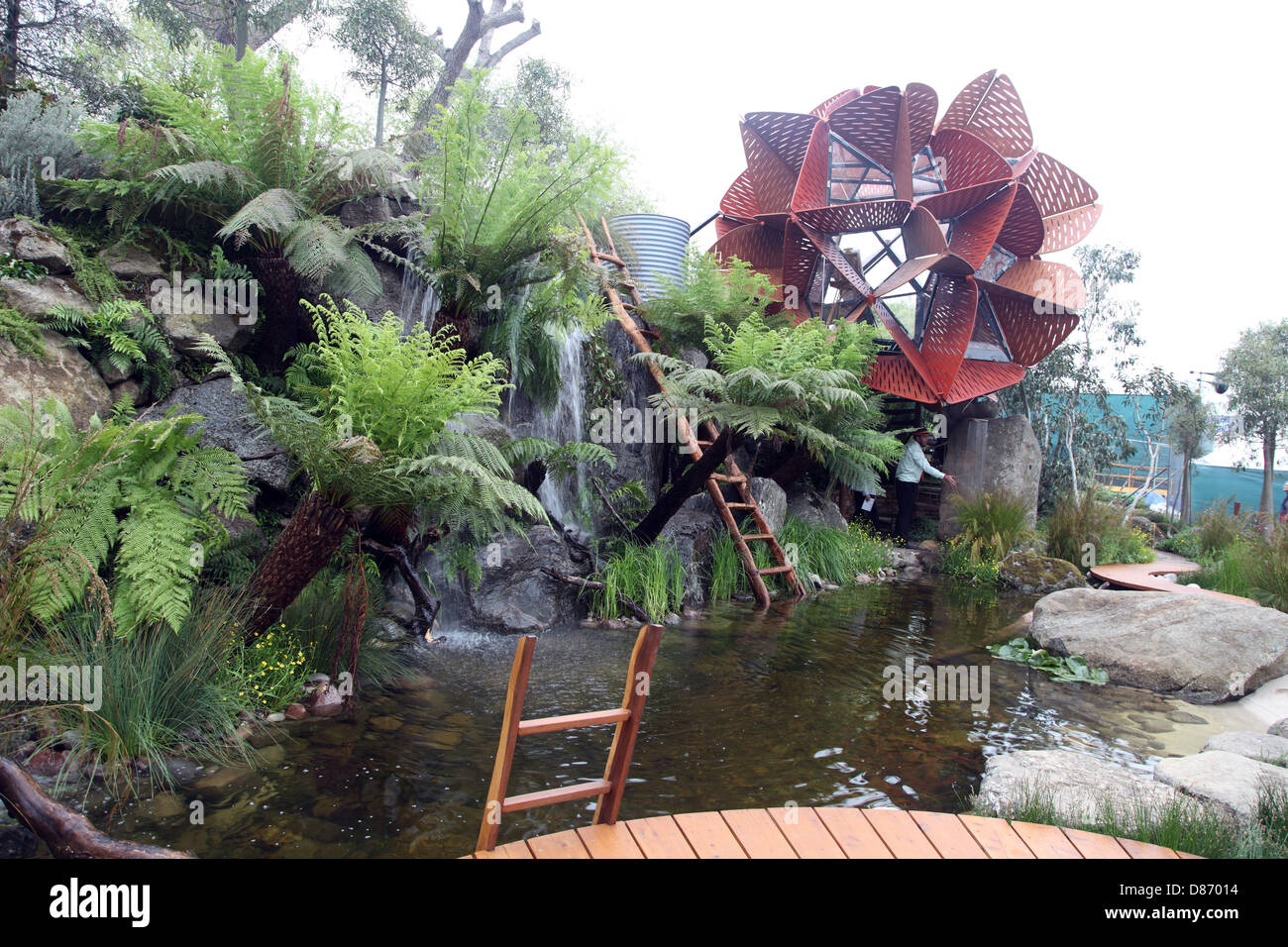 Trailfinders australischer Garten, Schaugarten am RHS Chelsea Flower Show 2013 von Flamen Stockfoto