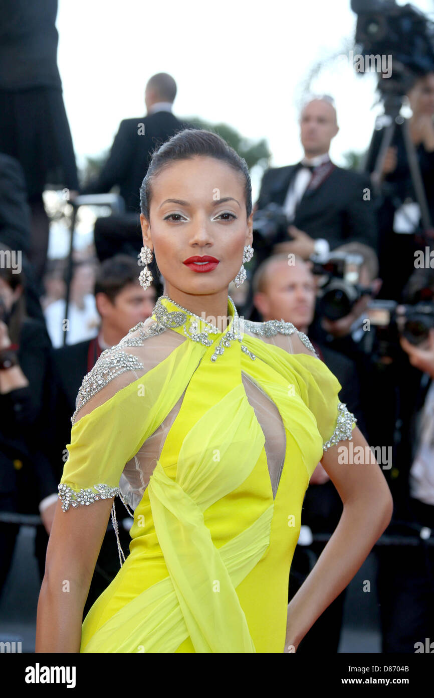 Cannes, Frankreich. 20. Mai 2013. Model Selita Ebanks besucht die Premiere von "Blood Ties" während der der 66. Internationalen Filmfestspiele von Cannes im Palais des Festivals in Cannes, Frankreich, am 20. Mai 2013. Foto: Hubert Boesl/Dpa/Alamy Live News Stockfoto