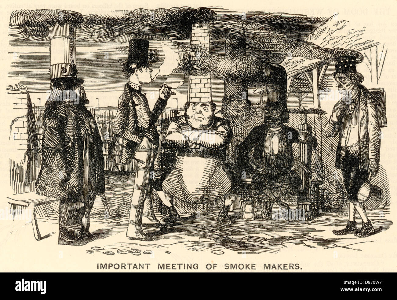 Cartoon, wichtiges Treffen der Rauchmacher Stockfoto