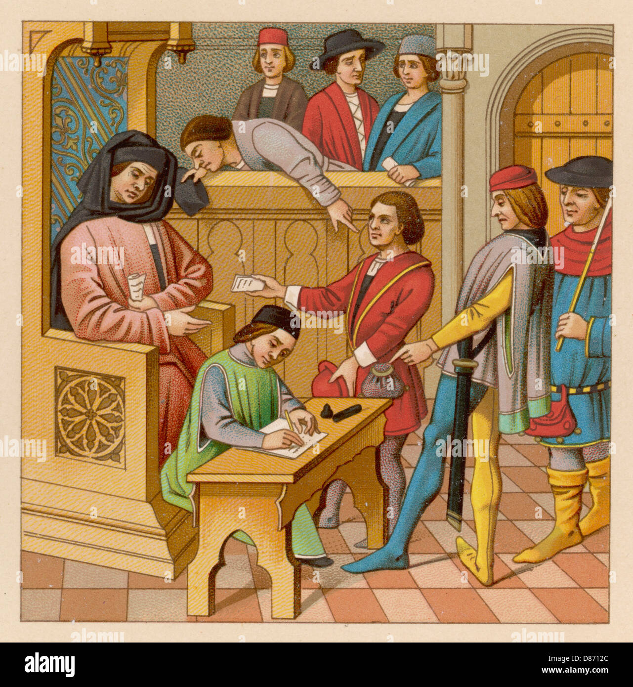 Französischer Hof 15.. Jahrhundert Stockfoto