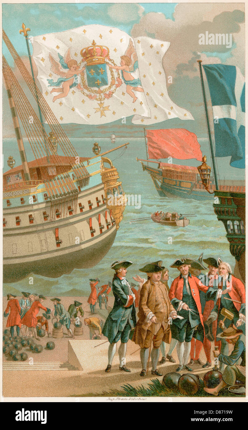 FRANZÖSISCHE MARINEFAHNEN Stockfoto