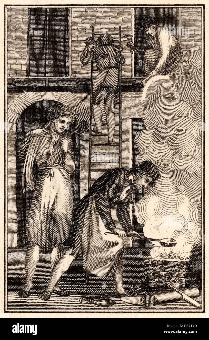 Klempner bei der Arbeit, 1820er Stockfoto