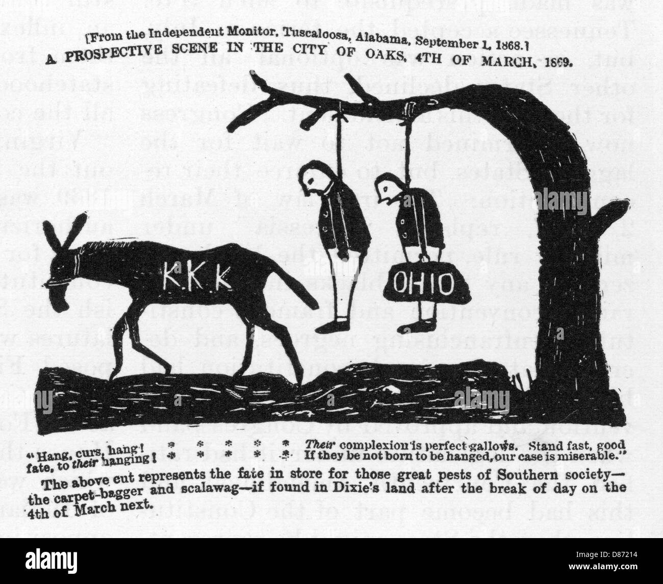 KKK-Warnung Stockfoto