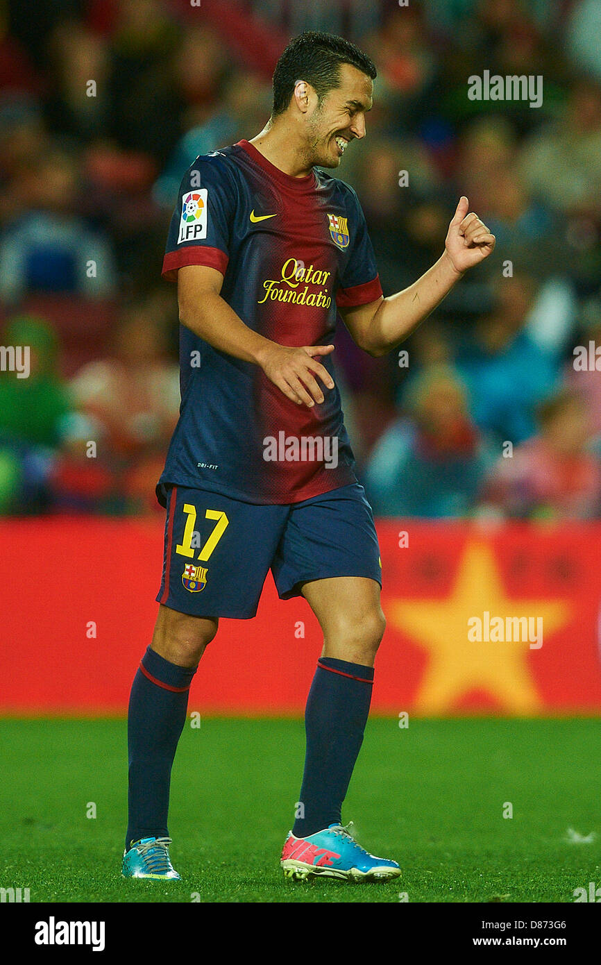 Pedro Rodriguez (FC Barcelona), während La Liga Fußballspiel zwischen FC Barcelona und Real Valladolid CF im Camp Nou in Barcelona, Spanien, Sonntag, 19. Mai 2013. Foto: S.Lau Stockfoto