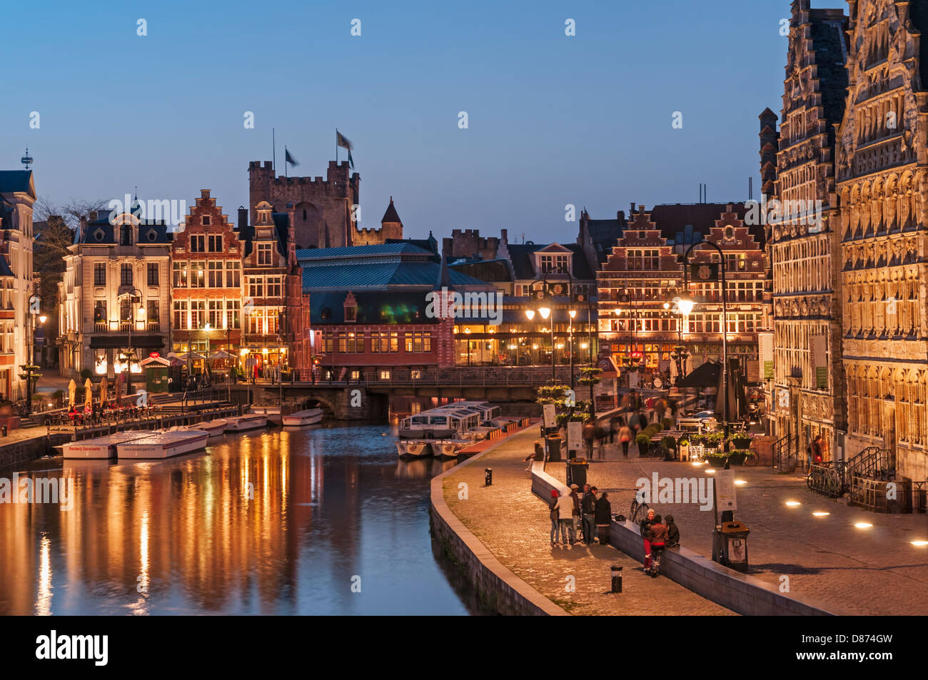 Die Graslei und Korenlei Gent Belgien Stockfotografie Alamy