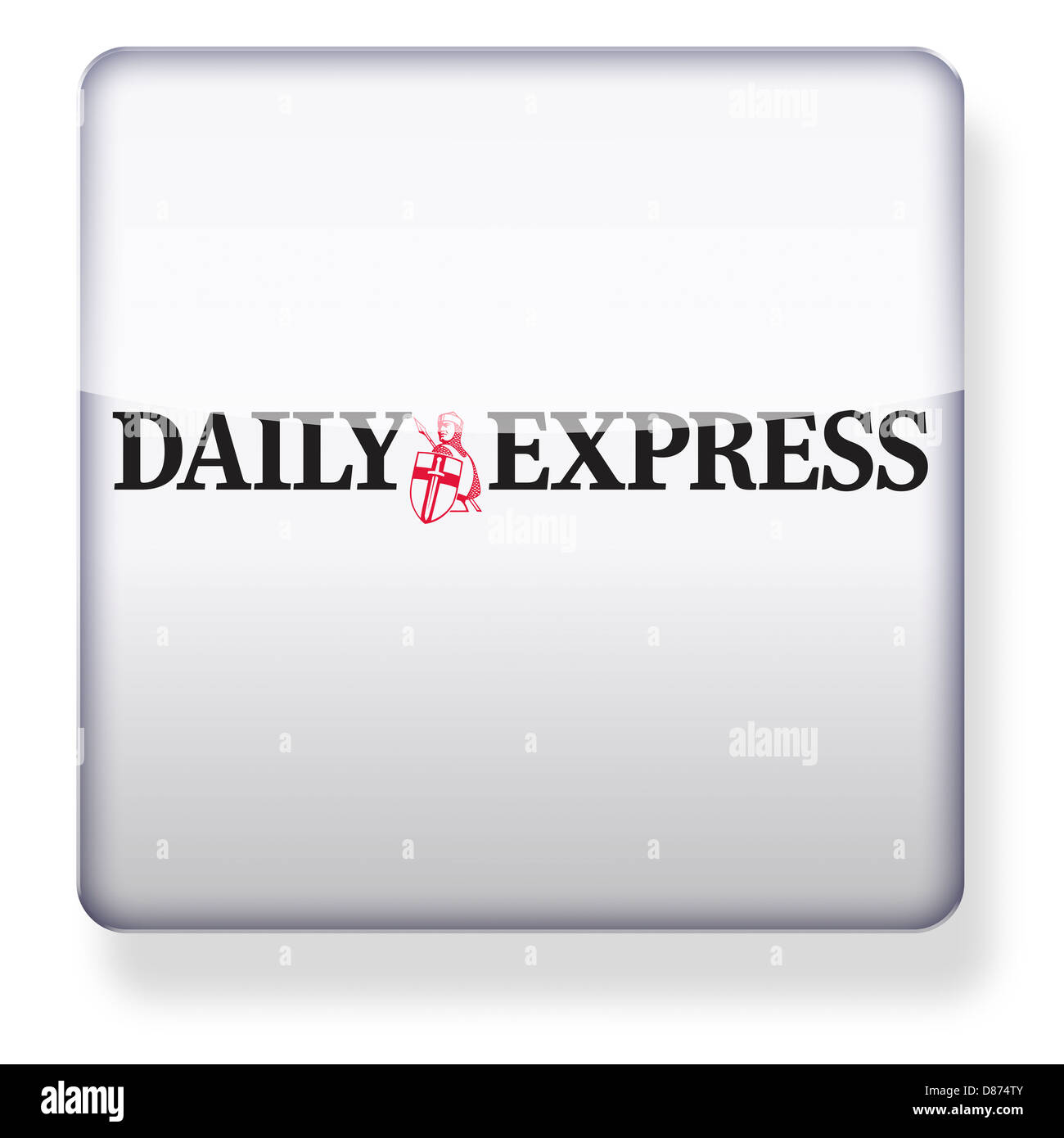 Daily Express-Logo als ein app-Symbol. Clipping-Pfad enthalten. Stockfoto