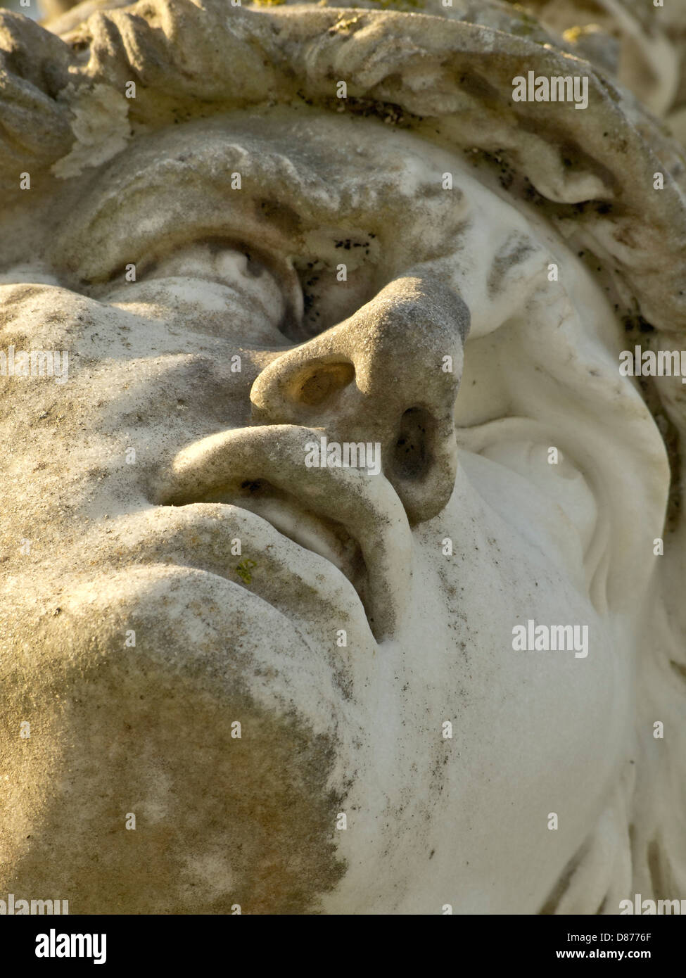 Künstlerischen Bild von The Achileoce Gesicht der Statue im Achileon Museum in Korfu, Griechenland Stockfoto