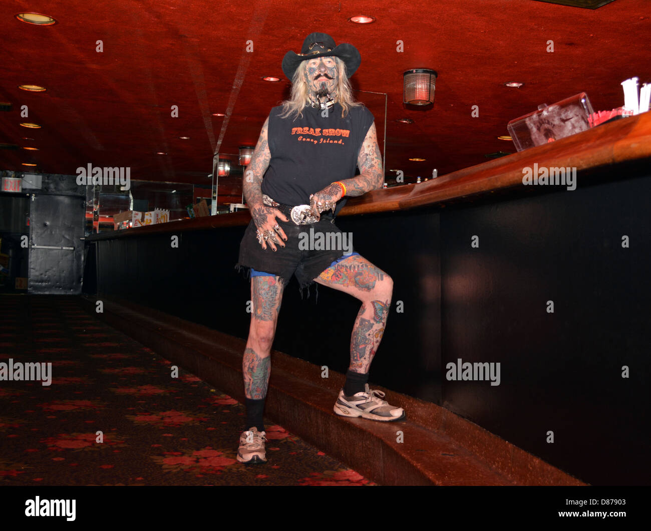 Outlaw Bobby Steele auf der New York City Tattoo Convention in Manhattan. Stockfoto