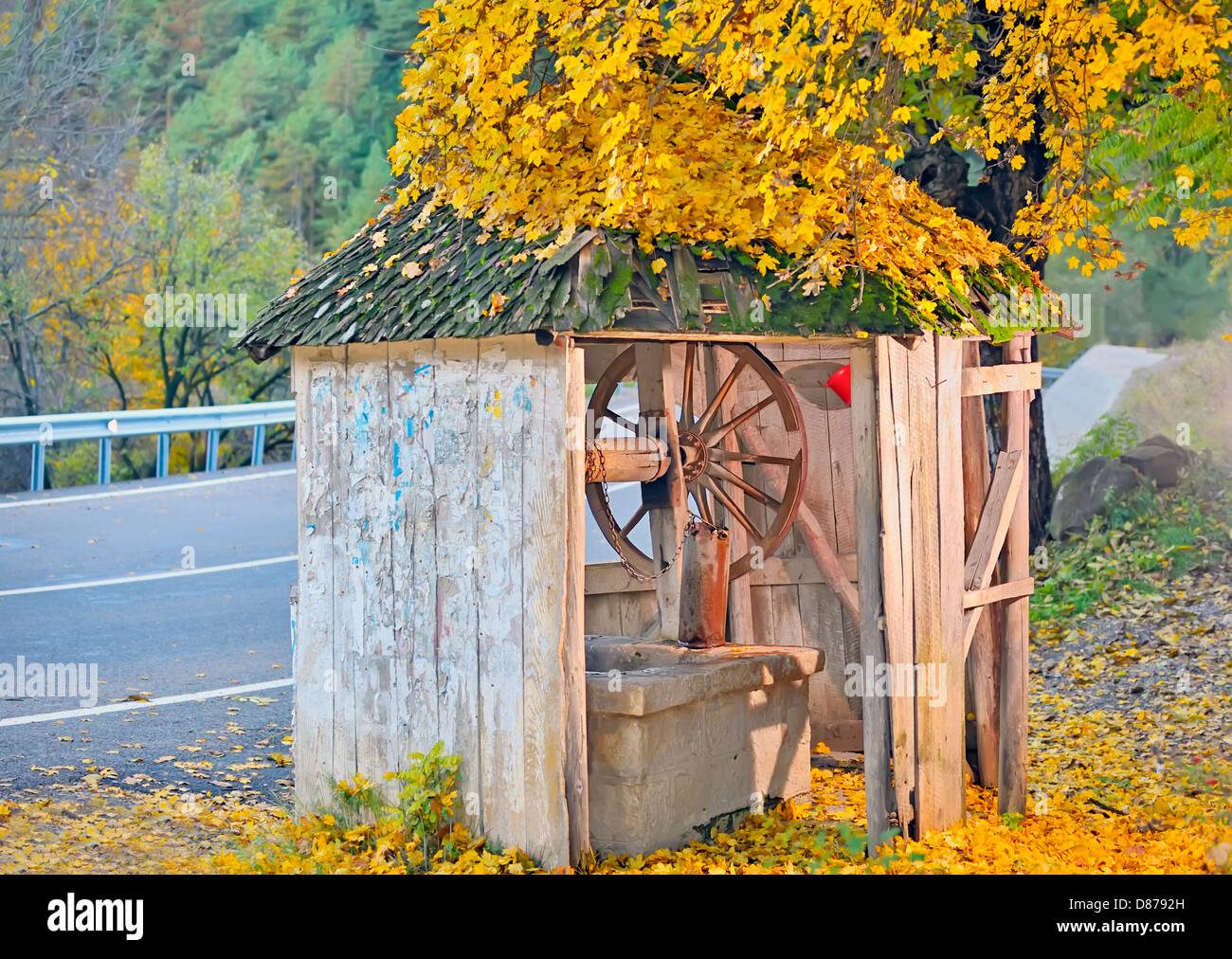 Countrry alte gut im Herbst Stockfoto