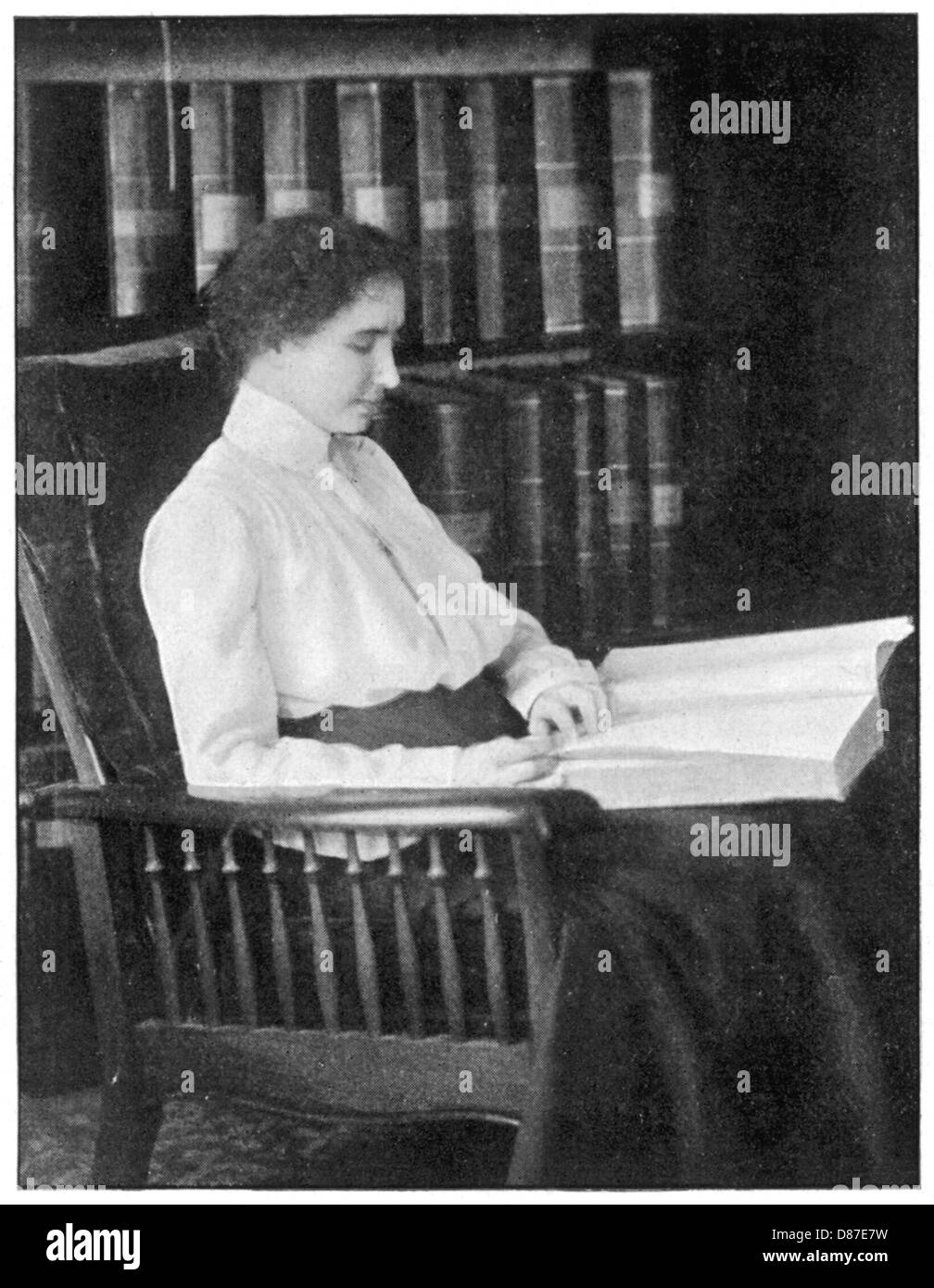 Helen Keller lesen Braille Stockfotografie - Alamy