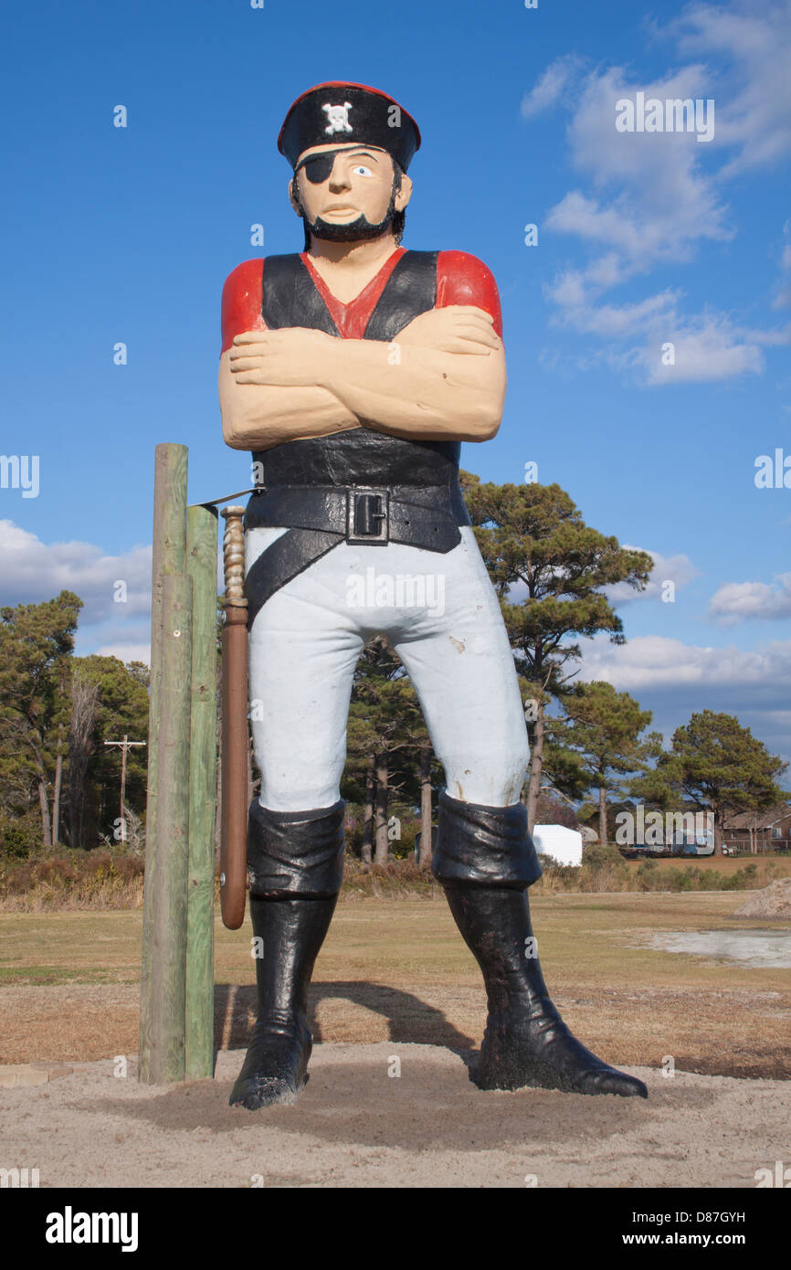 Riesige Piraten-Statue im Otway North Carolina Stockfoto