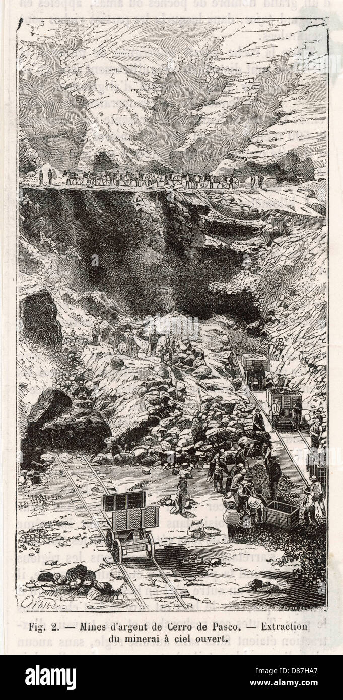 Silberberbergbau - Peru 1879 Stockfoto