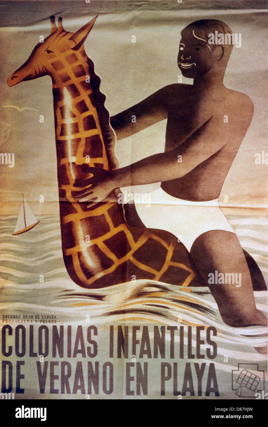 SPANISCHES KRIEGS-/CAMP-POSTER Stockfoto