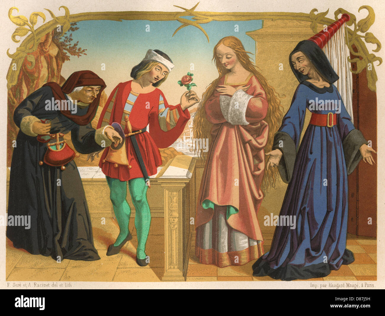 Kostüm - gemischt, Franch aus dem 15.. Jahrhundert Stockfoto