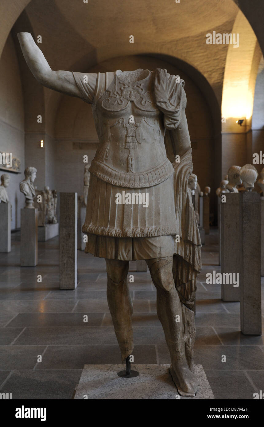 Römische Kunst. Statue eines Feldherrn. 1. Jh.V.Chr. Glyptothek. München. Deutschland. Stockfoto