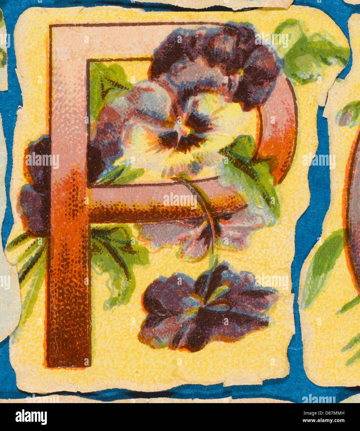 Dekoratives Blumenalphabet – P Stockfoto