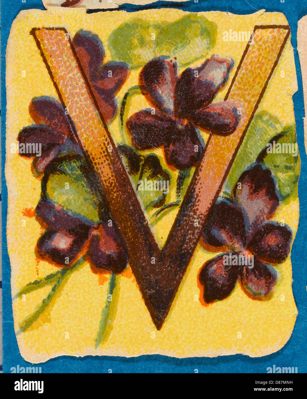 Dekoratives Blumenalphabet – V Stockfoto