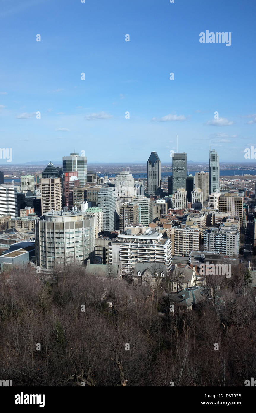 Die Aussicht vom Mont Royal von der Stadt von Montreal, Quebec. Stockfoto