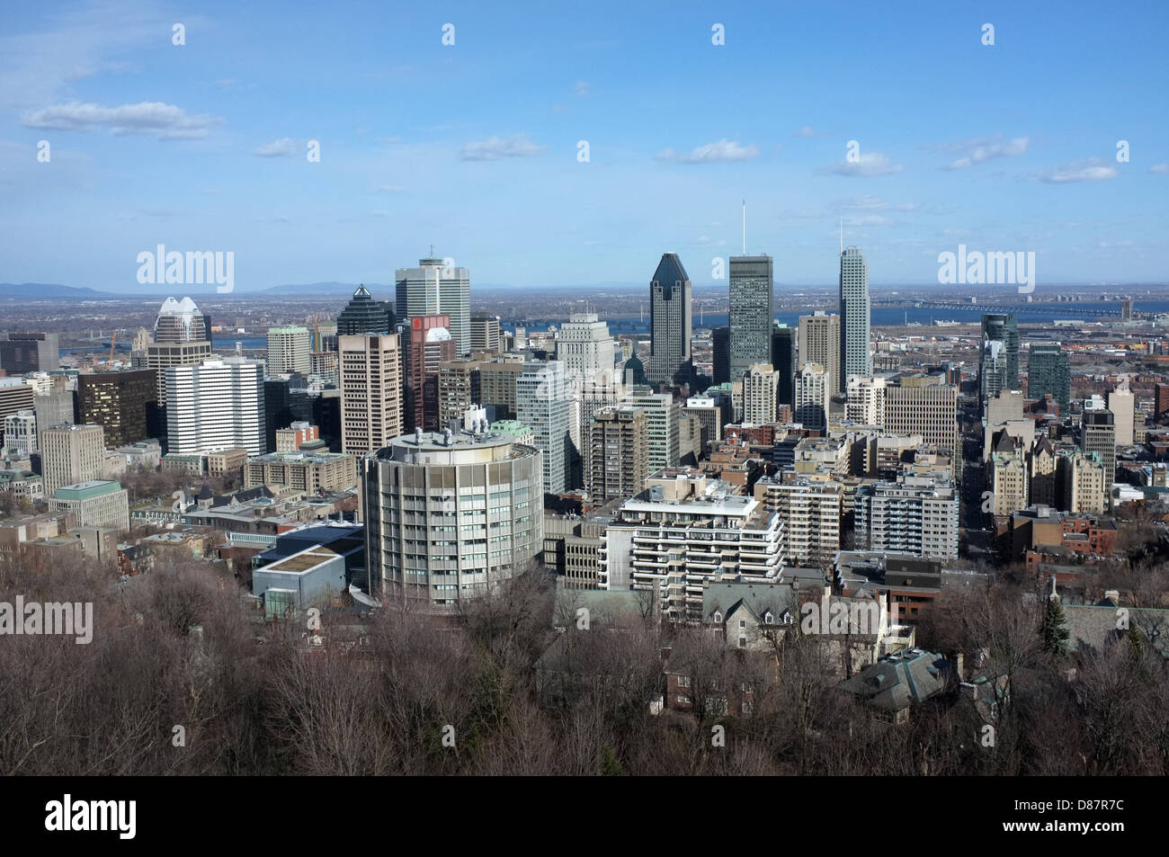 Die Aussicht vom Mont Royal von der Stadt von Montreal, Quebec. Stockfoto