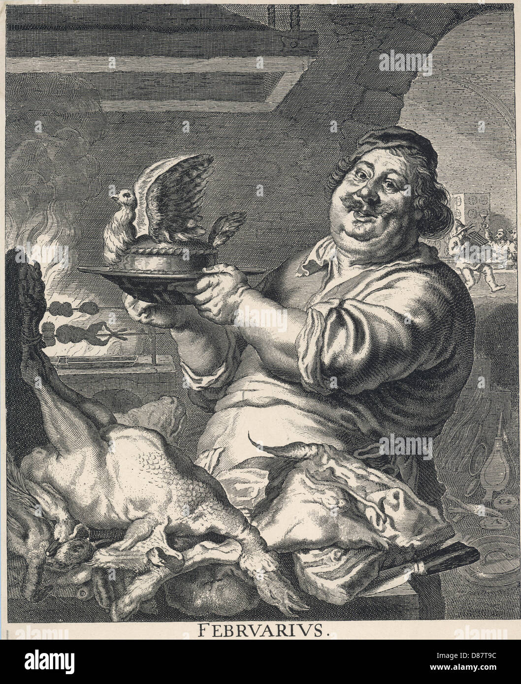 Lustige dicke Koch 1640 Stockfoto