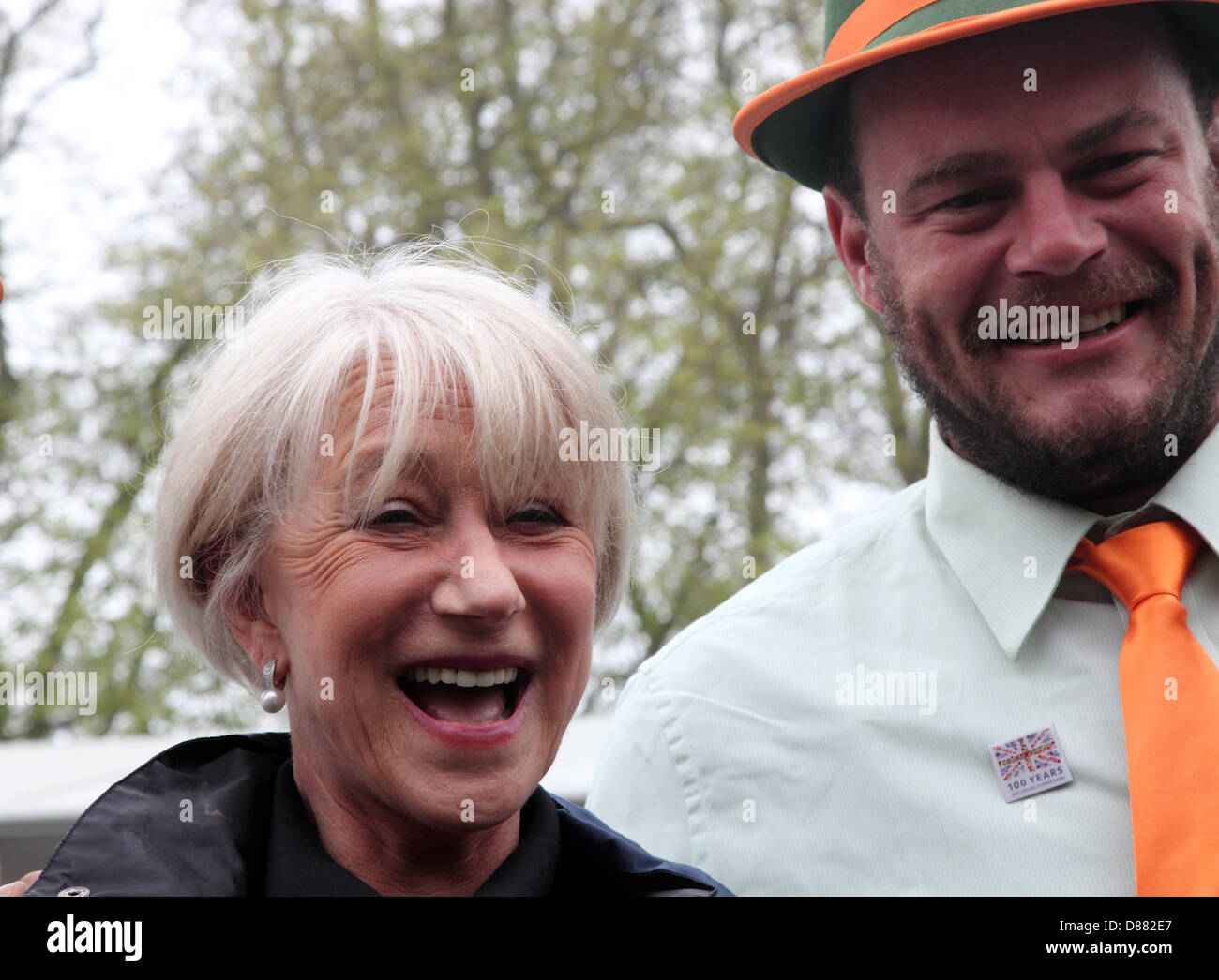 Dame Helen Mirren bewundert Flamen Trailfinders australischer Garten bei RHS Chelsea Flower Show 2013 Stockfoto