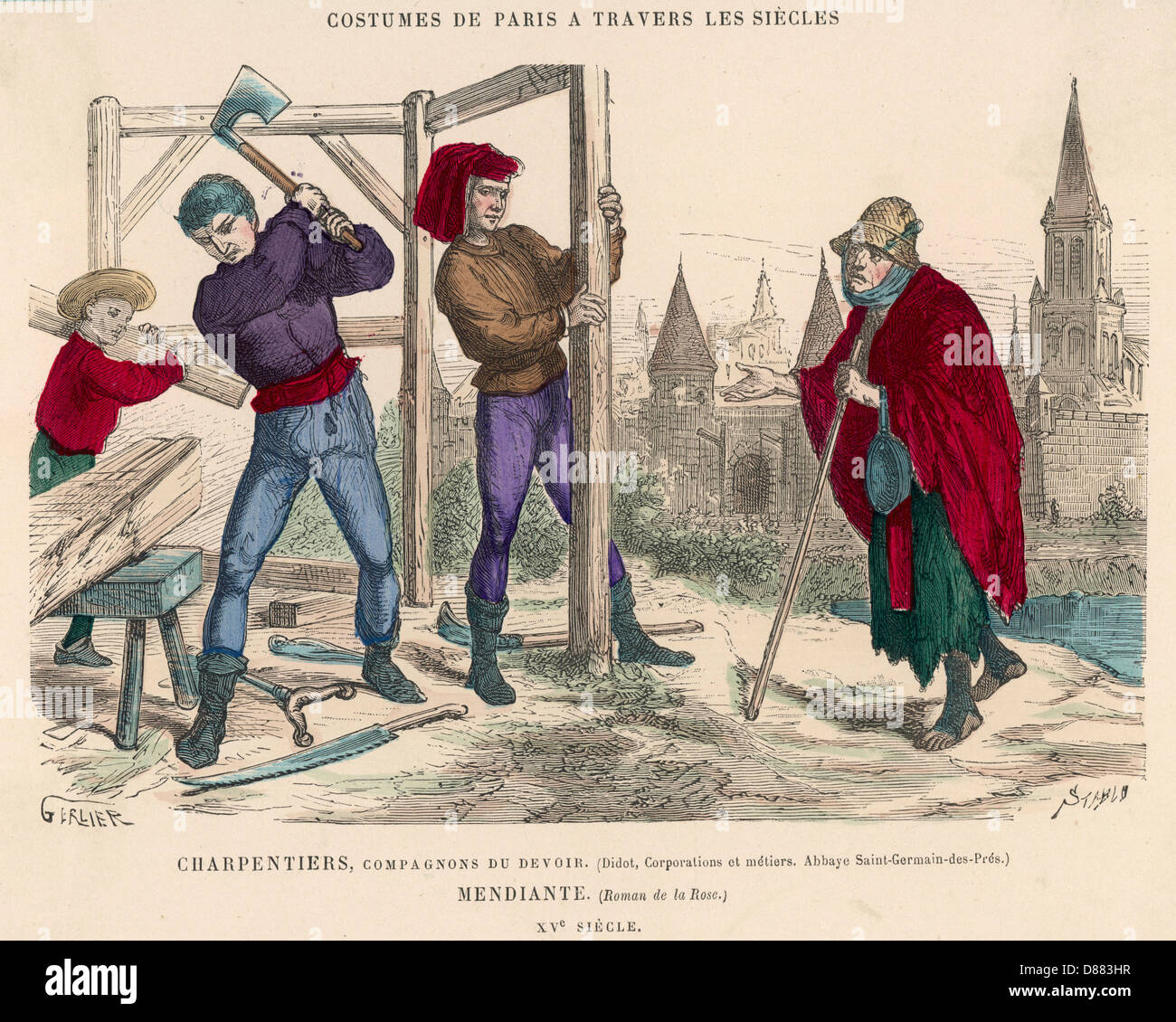 Arbeiter des 15.. Jahrhunderts Stockfoto