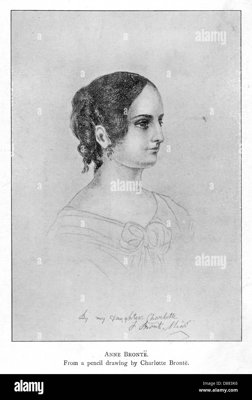 Anne Bronte Profil Stockfoto