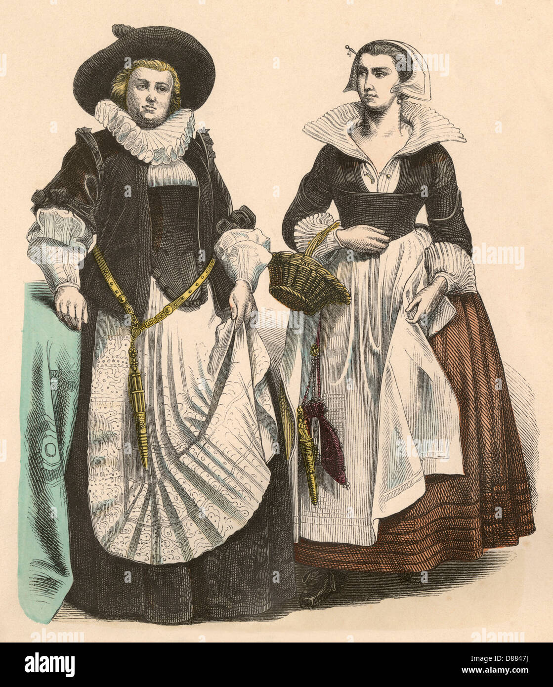 Niederländische Frauen Anfang des 17.. Jahrhunderts Stockfoto