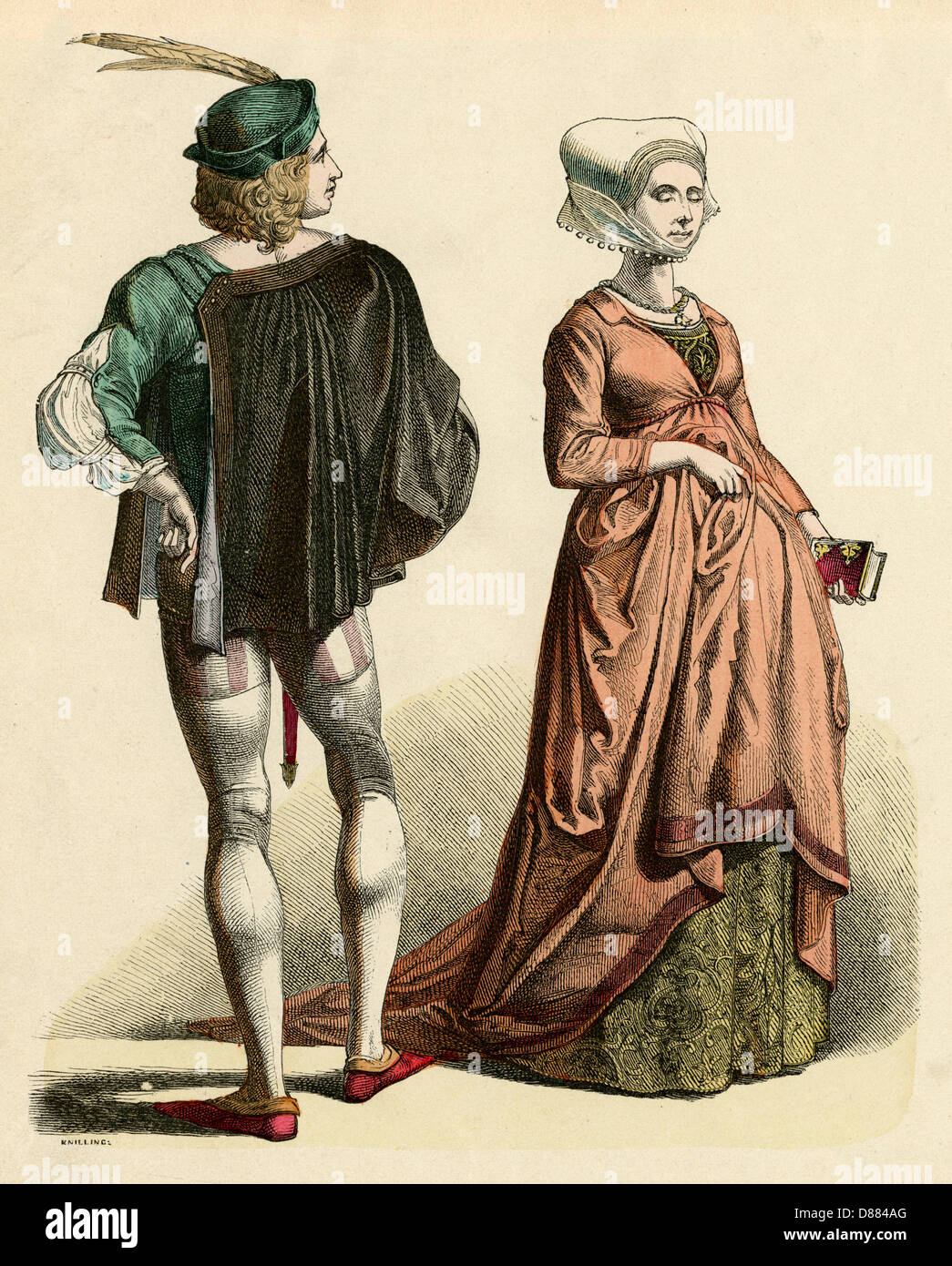 Zwei deutsche 1475 Stockfoto