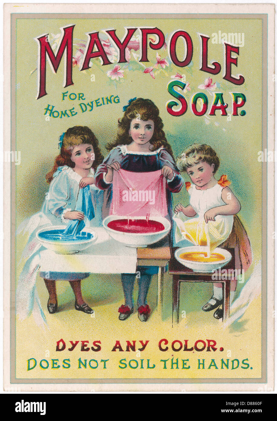 Werbung für Maypole Dye 1900er Stockfoto