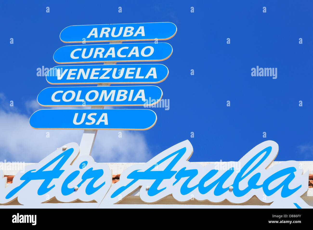 Air Aruba Büro, Kralendijk, Bonaire, Karibik Stockfoto