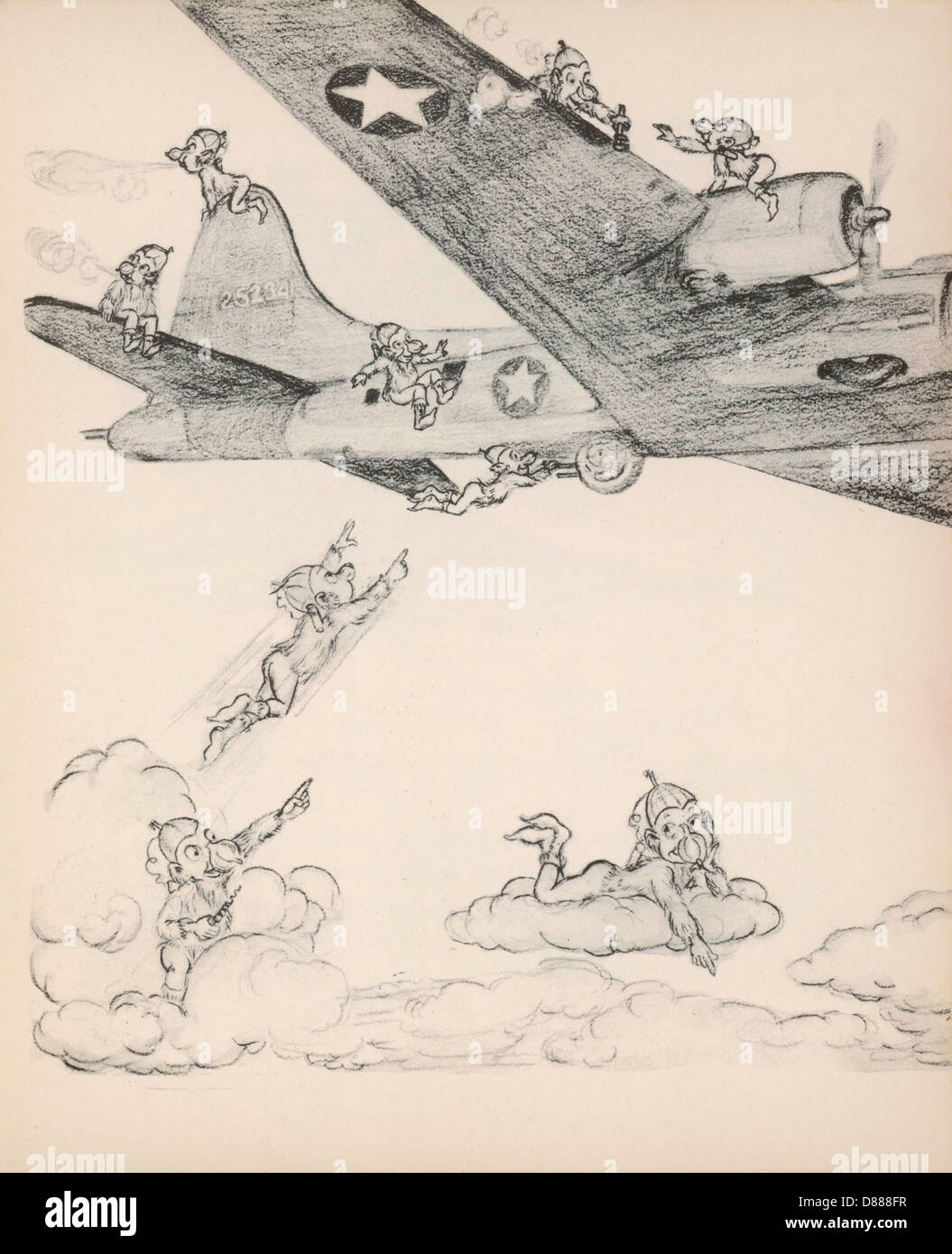 GREMLINS UND FLUGZEUGE Stockfoto